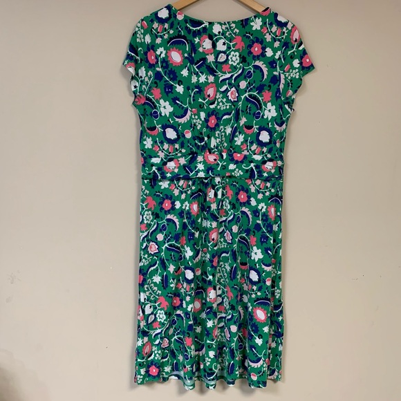 BODEN Dress Womens 12 Amelie Floral Green Jersey Soft Paisley Comfortable Summer - Picture 6 of 11